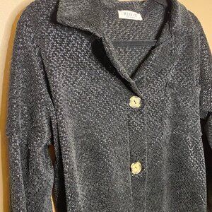 Cozy Soft Black Metalic Sweater Jacket